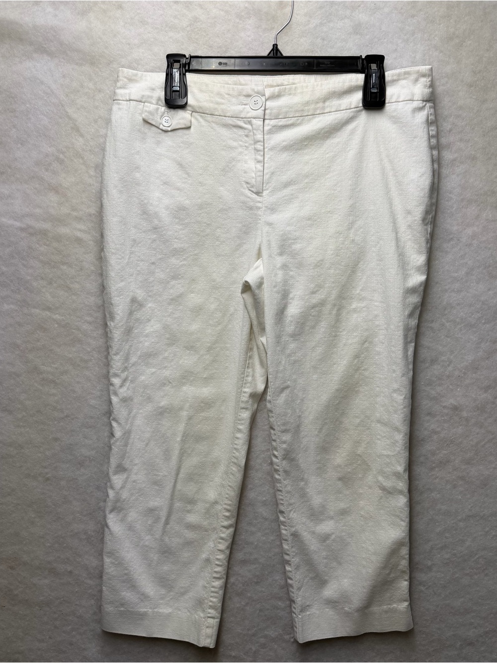 LOFT White Cotton Spandex Stretch Cropped Capri Pants Women's Size 10